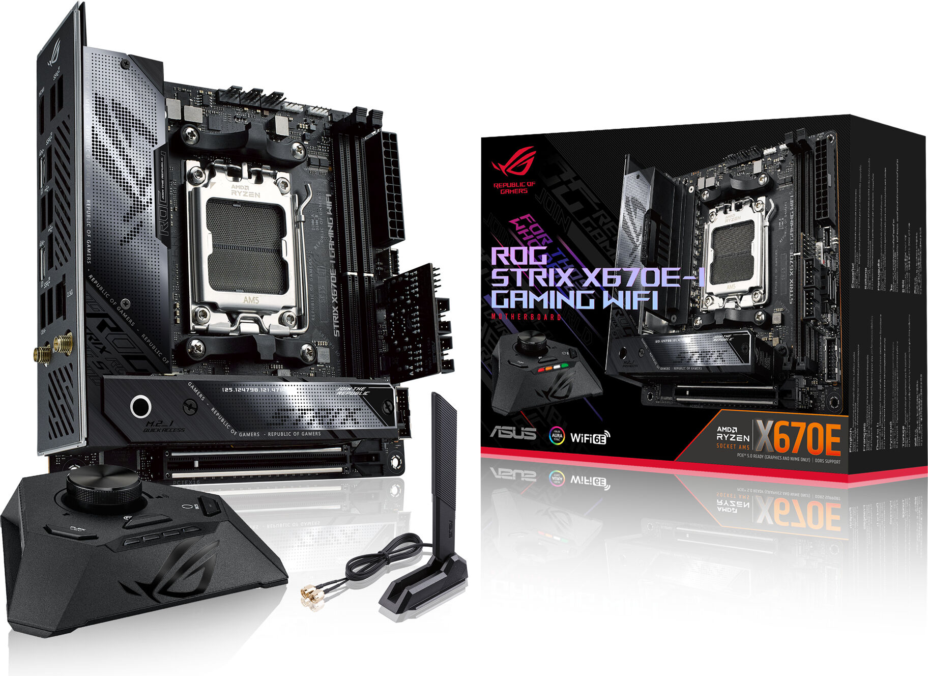 Asus Scheda madre  ROG STRIX X670E-I GAMING WIFI AMD X670 Presa di corrente AM5 mini ITX [90MB1B70-M0EAY0]