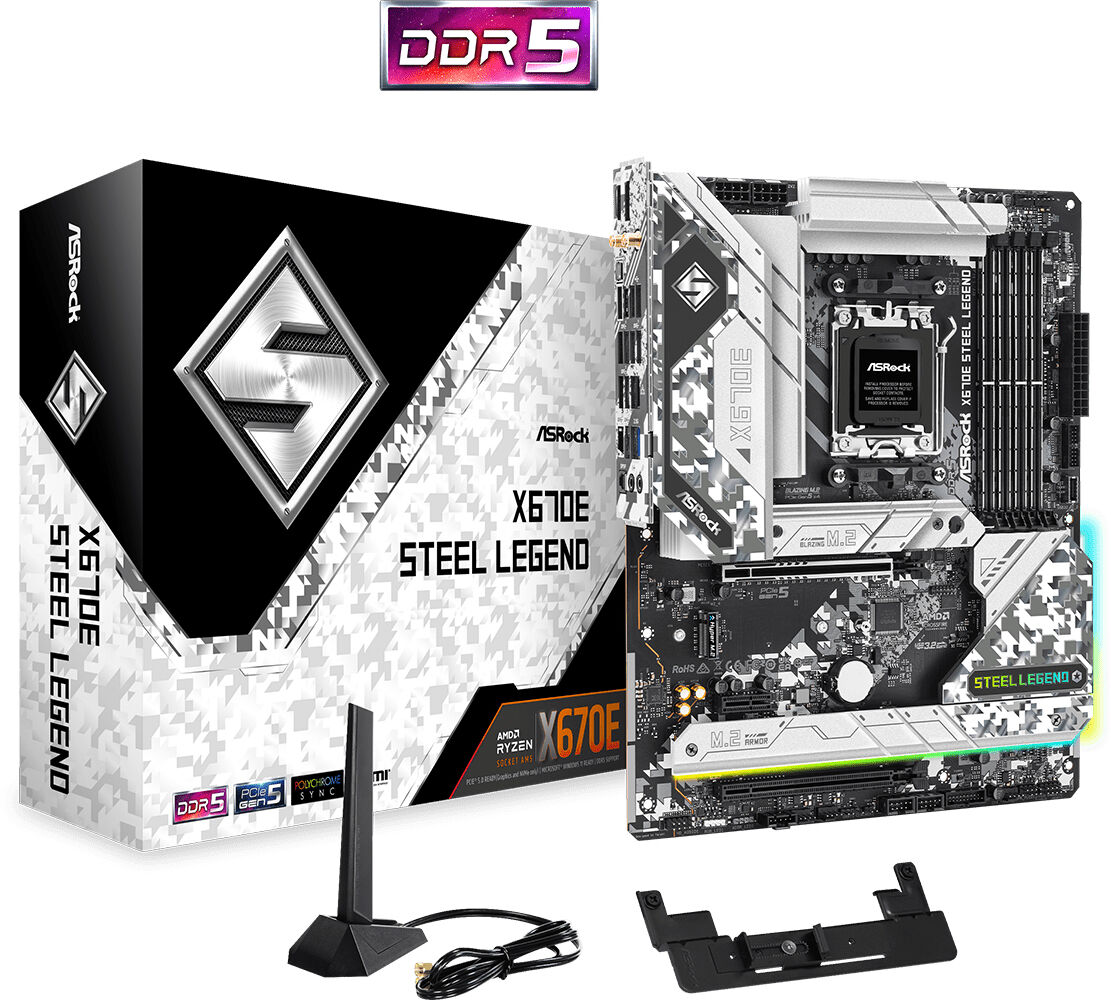 ASRock Scheda madre  X670E Steel Legend AMD X670 Presa di corrente AM5 ATX [X670E STEEL LEGEND]