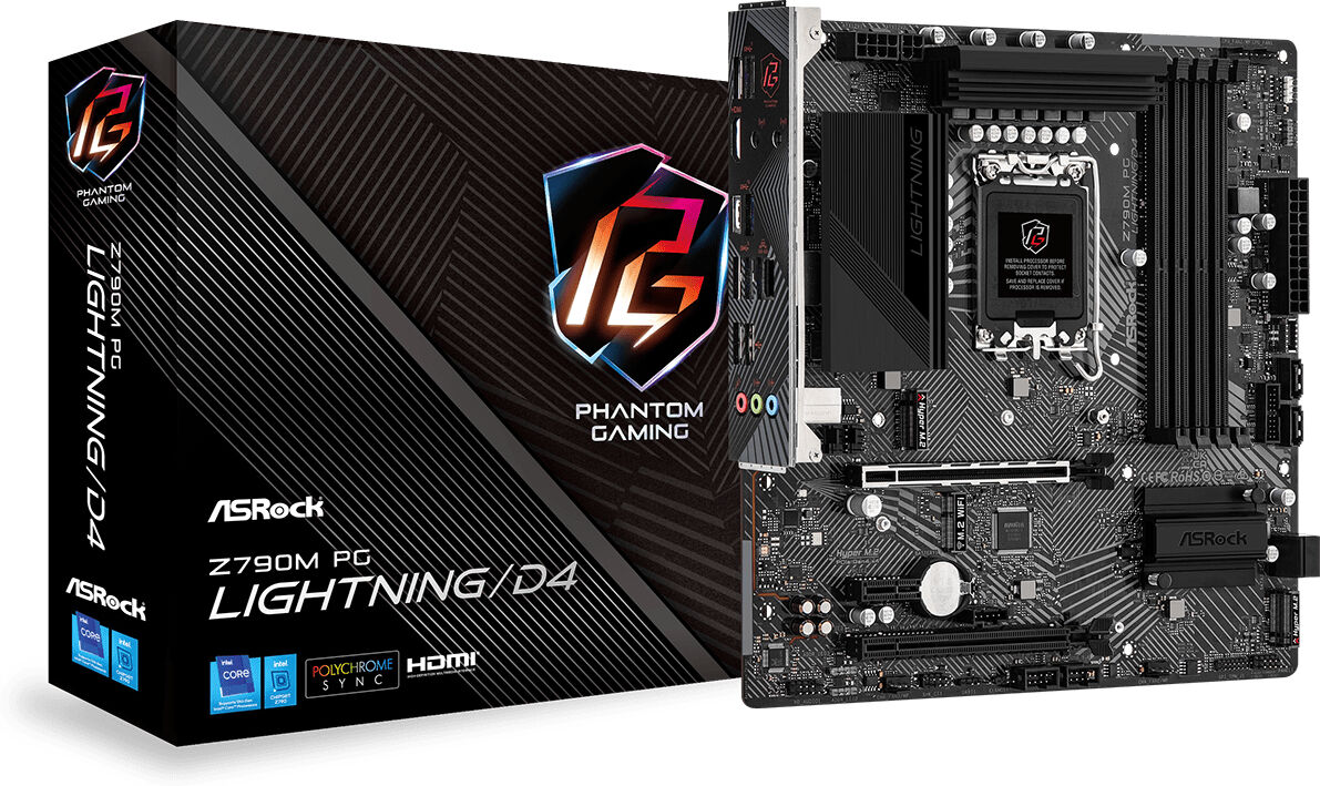 ASRock Scheda madre  Z790M PG Lightning/D4 Intel Z790 LGA 1700 micro ATX [Z790M LIGHTNINGD4]