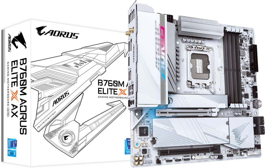 Gigabyte B760M AORUS ELITE X AX scheda madre Intel B760 Express LGA 1700 micro ATX [B760M A AX]