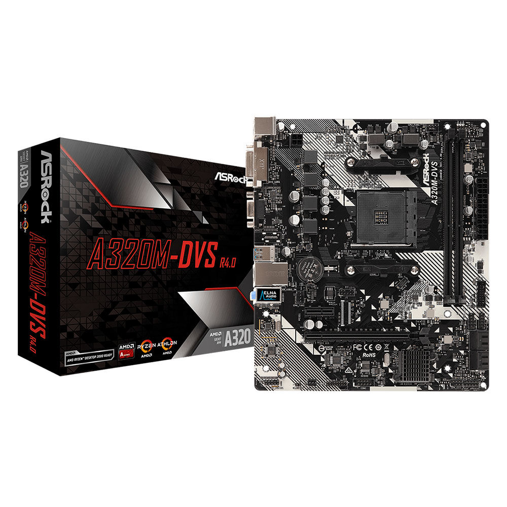 Asrock Motherboard Micro-atx A320m-dvs R4.0 Skt Am4 - Asrock