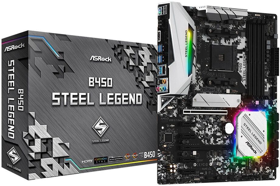 Asrock Motherboard Atx B450 Steel Legend Sktam4 - Asrock