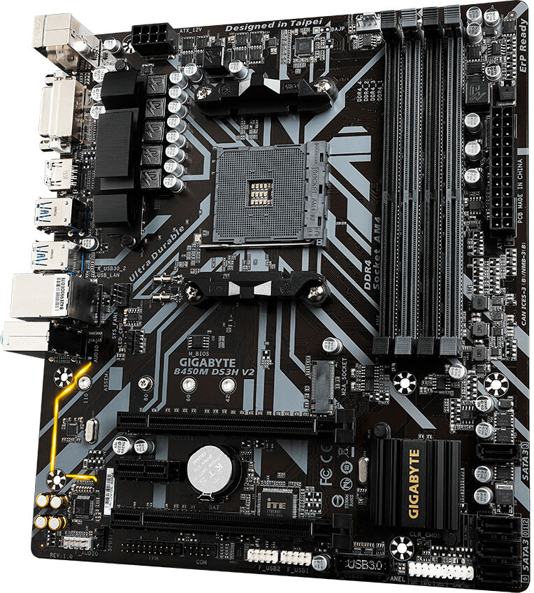 Gigabyte Motherboard Micro-atx Gigabyte B450m Ds3h V2