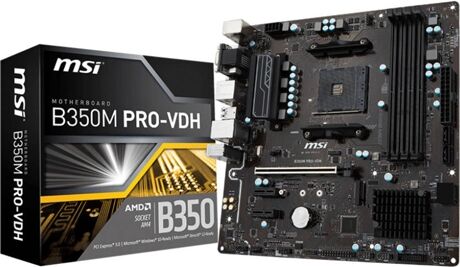 MSI Motherboard B350M Pro-VDH (Socket AM4 - AMD B350 - Micro-ATX )