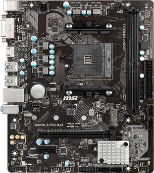 MSI Motherboard A320M-A PRO MAX (Socket AM4 - AMD A320 - Micro-ATX)