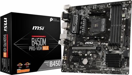 MSI Motherboard B450M PRO-VDH MAX (Socket AM4 - AMD B450 - Micro-ATX)