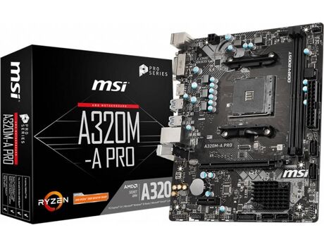 MSI Motherboard A320M-A PRO (Socket AM4 - AMD 320 - Micro-ATX)