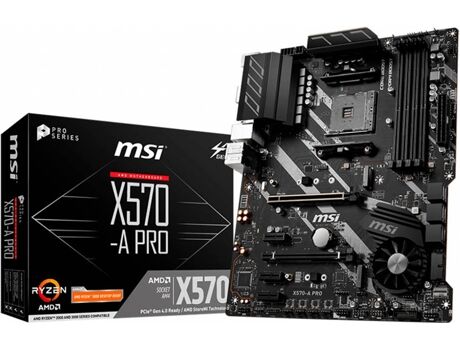 MSI Motherboard X570-A Pro (Socket AM4 - AMD X570 - ATX)