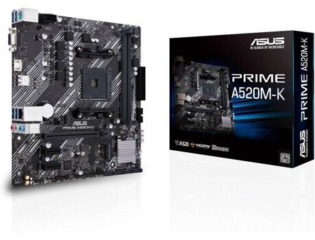 Asus Motherboard PRIME A520M-K (Socket AM4 - AMD A520 - Micro-ATX)