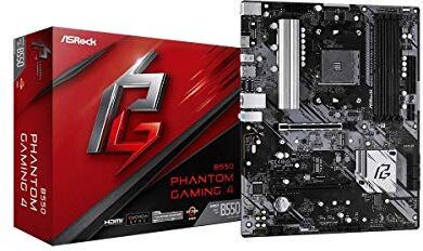 B550 PHANTOM GAMING 4 Asrock  moderkort, stöder 3:e generationens AMD4 Ryzen, PCIe 4.3