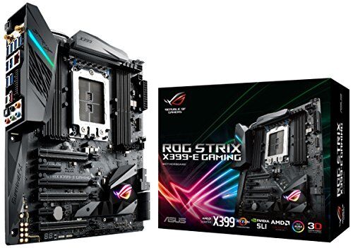 ROG STRIX X399-E GAMING V1.2 Asus ROG Strix X399-E spelmoderkortsuttag TR4 (EATX, AMD Ryzen Threadrippare, 8x DDR4-minne med 3600 MHz, Dual M.2-sockel, Aura Sync RGB, USB 3.1)