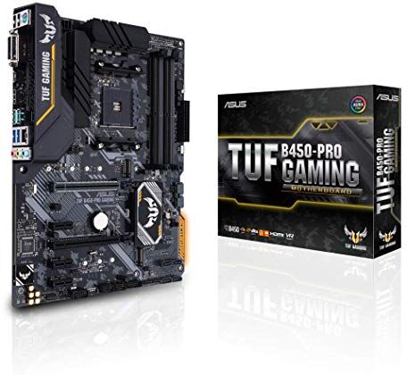 90MB10C0-M0EAY0 ASUS TUF Gaming B450-PRO ATX moderkort, AMD-uttag AM4, AM4, Ryzen 3000 redo, PCIe 3.0, M.2, DDR4, LAN, HDMI, DVI-D, USB 3.1, Aura Sync RGB