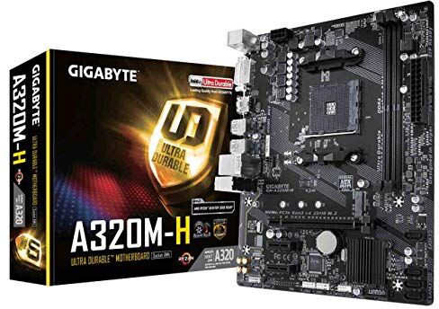 GA-A320M-H Gigabyte  moderkort (bas AM4/A320/DDR4/S-ATA 600/Micro ATX), svart