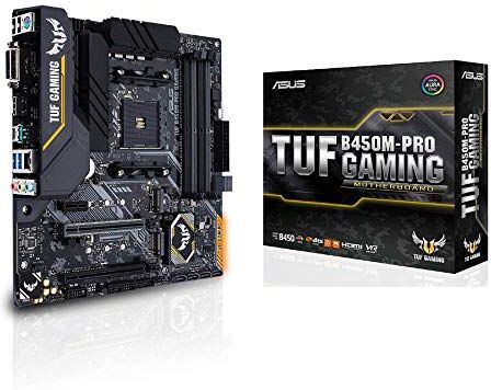 90MB10A0-M0EAY0 Asus TUF B450M-Pro Gaming moderkort sockel AM4 (mATX, AMD B450, DDR4-minne, duale M.2, native USB 3.1 Gen2, Aura Sync)