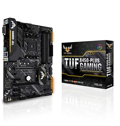 TUF B450-PLUS GAMING ASUS TUF Gaming B450-PLUS ATX moderkort, AMD-uttag AM4, AM4, Ryzen 3000 redo, PCIe 3.0, M.2, DDR4, LAN, HDMI, DVI-D, USB 3.1, Aura Sync RGB