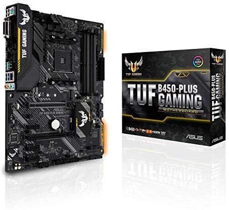 TUF B450-PLUS GAMING ASUS TUF Gaming B450-PLUS ATX moderkort, AMD-uttag AM4, AM4, Ryzen 3000 redo, PCIe 3.0, M.2, DDR4, LAN, HDMI, DVI-D, USB 3.1, Aura Sync RGB