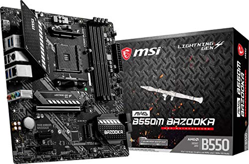 MAG MSI  Moderkort mATX, AM4, DDR4, Dual M.2, LAN, USB 3.2 Gen1, Front Type-C, Mystic Light RGB, HDMI, DisplayPort, AMD RYZEN 3000 tredje generationen, Svart/Silver