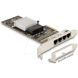 DELOCK 88606 - Netzwerkkarte, PCI Express, 4x Gigabit Ethernet
