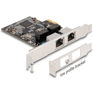 DELOCK 88615 - Netzwerkkarte, PCI Express, 2x Gigabit Ethernet