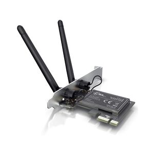 CSL WLAN Netzwerkkarte 2,4 Ghz PCIe - 300 Mbit s WiFi Adapter Karte - 2 Externe 2dbi Antennen