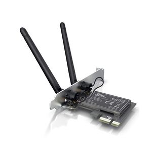 CSL WLAN Netzwerkkarte 2,4 Ghz PCIe - 300 Mbit s WiFi Adapter Karte - 2 Externe 2dbi Antennen