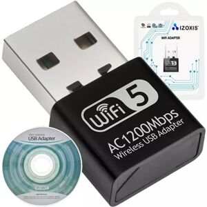 IZOXIS Trådlöst USB-nätverkskort - WiFi adapter (1200 Mbps)