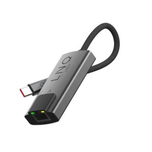 LINQ byELEMENTS USB-C til RJ45 Ethernet Adapter 10cm 2,5 Gbps - Grå / Sort
