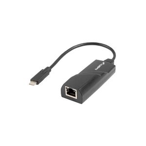 Lanberg NC-1000-02 - Netværksadapter - USB-C 3.1 - Gigabit Ethernet - sort