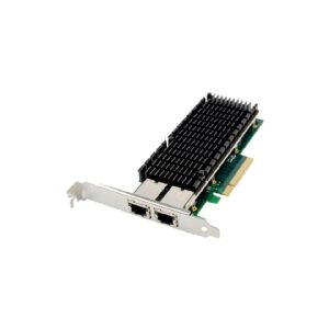 MicroConnect - Netværksadapter - PCIe 2.1 x8 - 10 Gigabit Ethernet x 2 - grøn