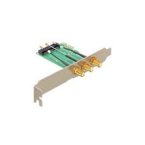 Delock Mini PCI Express > PCI Express x1 + 3 RP-SMA Ports - Udvidelseskort