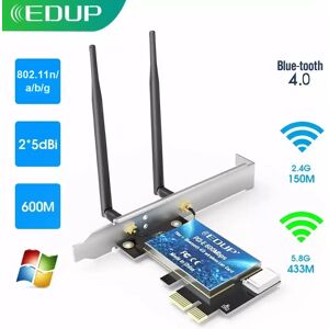 EDUP ? carte reseau wi-fi PCI Express 600 GHz/5GHz  2.4 mb/s  LAN  sans fil  avec connecteur bleu