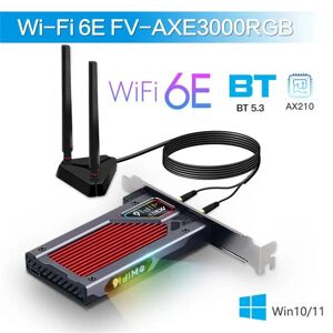 Fenvi-Carte réseau Wi-Fi 6e Intel AX210 PCIe  adaptateur sans fil  Bluetooth 5.3 AX210NGW  graphite