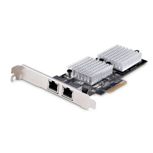 StarTech.com Scheda di Rete PCIe 10GbE a 2 Porte - Espansione Ethernet Gigabit per PC/Server, Adattatore PCI Express Six-Speed con Jumbo Frame, Interfaccia LAN/NIC 10GBASE-T e NBASE-T [ST10GSPEXNDP2]