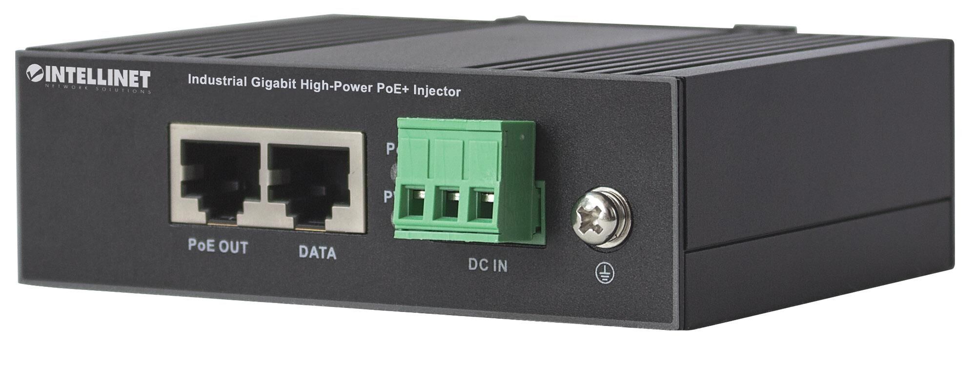 Intellinet Iniettore Industriale per Guida DIN Gigabit High-Power PoE+ 30W