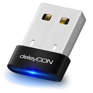 deleyCON USB Bluetooth Adapter Stick Bluetooth 4.0 Technologie Plug & Play EDR Modus tot 3MBit/s Windows 10 Compatibel tot 10m Bereik Zwart