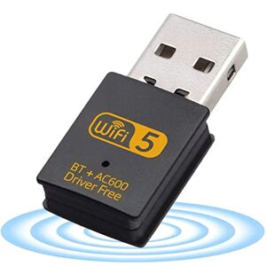 GBOKYN 600 Mbps WiFi Stick Bluetooth Adapter USB WiFi Bluetooth 2.4G / 5GHz Dual Band Bluetooth 4.2 Mini USB WiFi Adapter Driver Free Compatibel Win 10/8/7/Vista/XP/2000