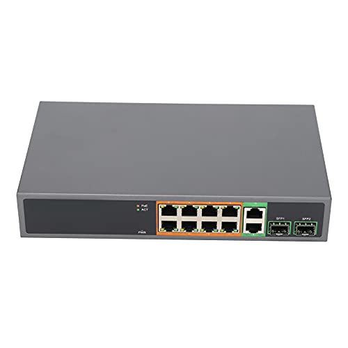 Mavis Laven POE Switch Netwerk Draagbare POE Switch Volledige Gigabit RJ45 IEEE 802.3af/at 8 Port SFP 150W Netwerkapparaat Switch POE Switch voor Netwerk(POE-schakelaar)