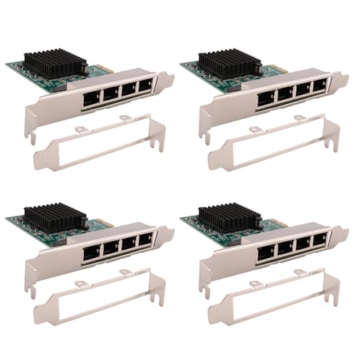 SRMAN 4X Netwerkkaarten Netwerk/Lan Adapter PCI-E Netwerkkaart Realtek RJ45 Internet Ethernet Gigabit 4 Port Netwerkkaart