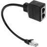 UKCOCO Splitter-adapter Ethernet-adapter Ethernet Splitter High Speed Ethernet Coupler Netwerk Splitter 1 Naar 2 Extender Ethernet-splitter Ethernet-koppeling