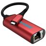 SGEYR USB C Ethernet, USB C Ethernet, USB C Ethernet adapter, USB C naar Rj45 adapter, Rj45 USB C-adapter, Ethernet-adapter voor Fire TV, voor MacBook, Surface, XPS Windows, rood