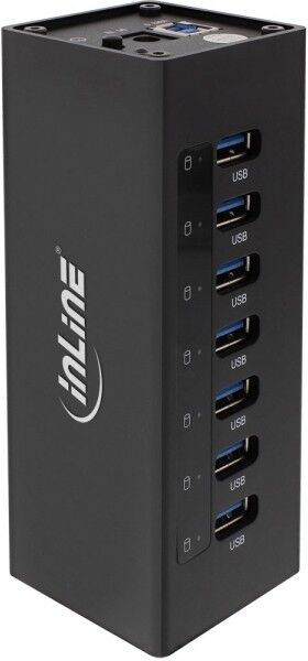 KD Inline USB 3.0 Hub 7-poorts Zwart