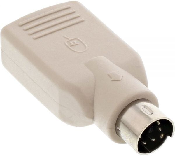 InLine USB A female naar PS/2 male adapter Wit