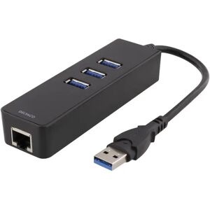 Deltaco Usb 3.0 Nettverksadapter & Usb Hub 1000mbps