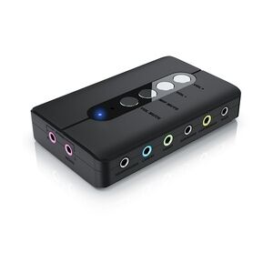 CSL USB 7.1 Soundkarte extern - 7.1 Surround Sound - Stereo Audio Adapter - Lautstärkeregelung - Anschluss für Kopfhörer, Mikrofon