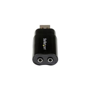 StarTech.com USB Sound Card - 3.5mm Audio Adapter - External Sound Card - Black - External Sound Card (ICUSBAUDIOB) - Lydkort - stereo - USB 2.0 - fo
