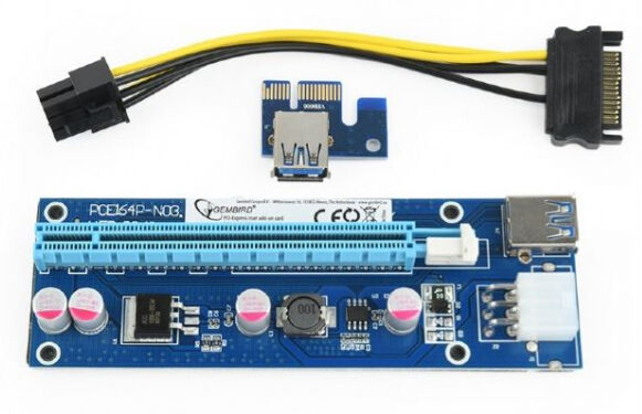 Gembird RC-PCIEX-03 - PCI-Express riser add-on card / PCI-ex 6-pin power connector