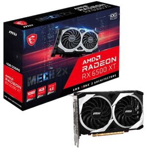 MSI AMD Radeon RX 6500 XT Mech 2X 4G OC 4GB GDDR6 Gaming Grafikkarte DP/HDMI