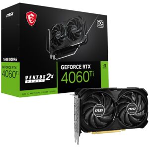 MSI GeForce RTX 4060Ti Ventus 2X Black OC 16GB GDDR6 Gaming Grafikkarte DP/HDMI