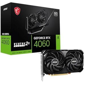 MSI GeForce RTX 4060 Ventus 2X Black 8G OC Grafikkarte -NVIDIA RTX 4060, 8 GB GDDR6 Speicher, 17 Gbps, PCIe 4.0, DLSS3