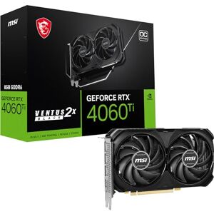 MSI GeForce RTX 4060 Ti Ventus 2X Black 8G OC Grafikkarte -NVIDIA RTX 4060 Ti, 8 GB GDDR6 Speicher, 18Gbps, PCIe 4.0, DLSS3